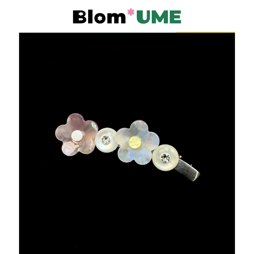 BlomUME新款原创粉色刀形花朵鸭嘴夹韩式甜美小众发夹发饰女514