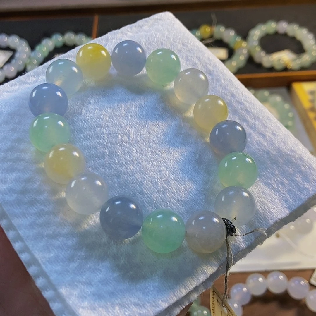 定制翡翠未镶嵌翡翠手串卡12.6