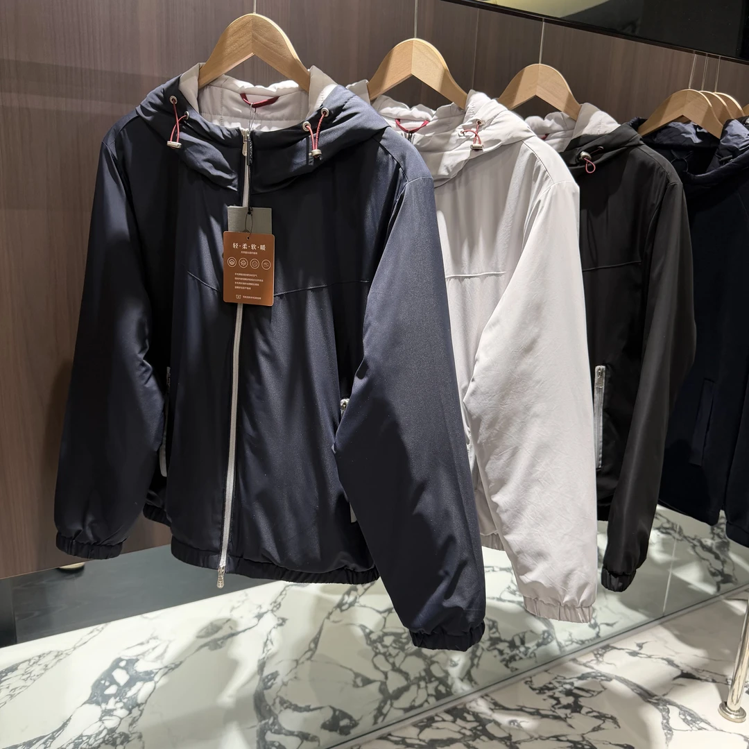 老钱风 巨暖和裁片衣男士棉服连帽外套绵羊毛+桑蚕丝填充1610