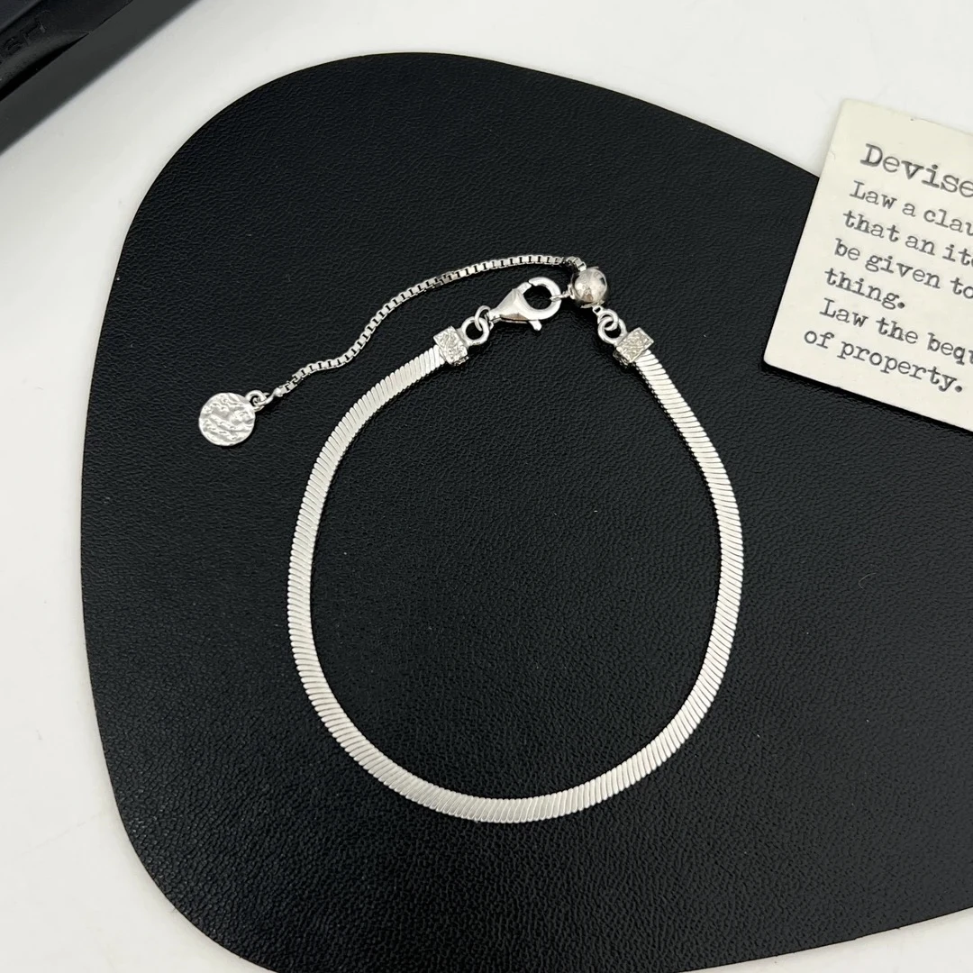 925银手链 《小乔》轻奢简约ins小众冷淡风蛇骨抽拉银手链16+4cm