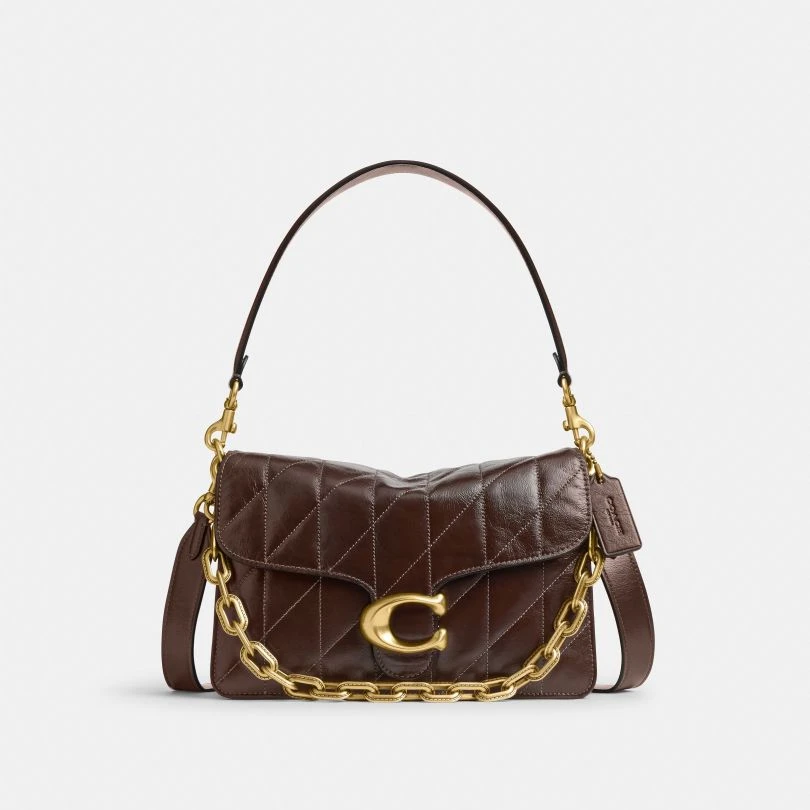 COACH/蔻驰新款女Chain Tabby菱格纹绗缝26号链条斜挎包真皮女包