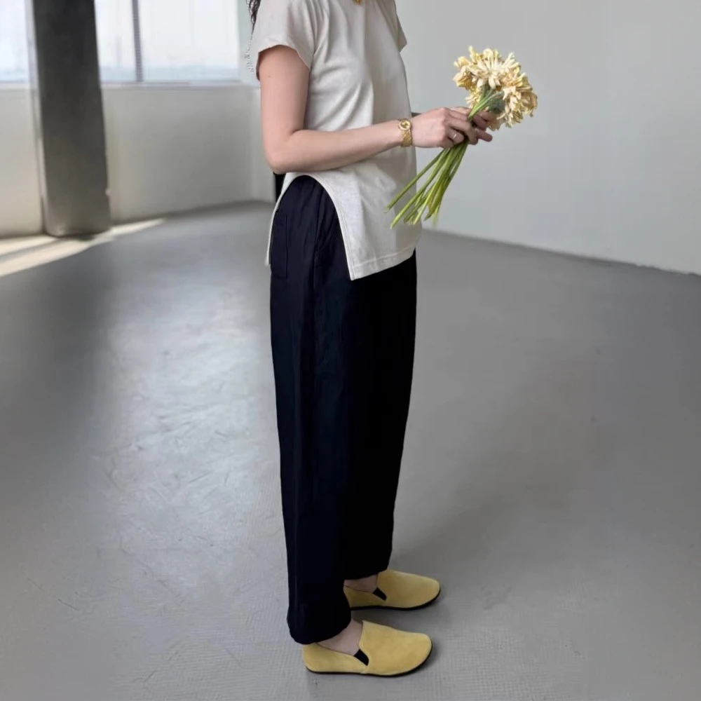 满壹原创【100%汉麻】小个子慵懒休闲裤女夏季轻薄百搭显瘦萝卜裤