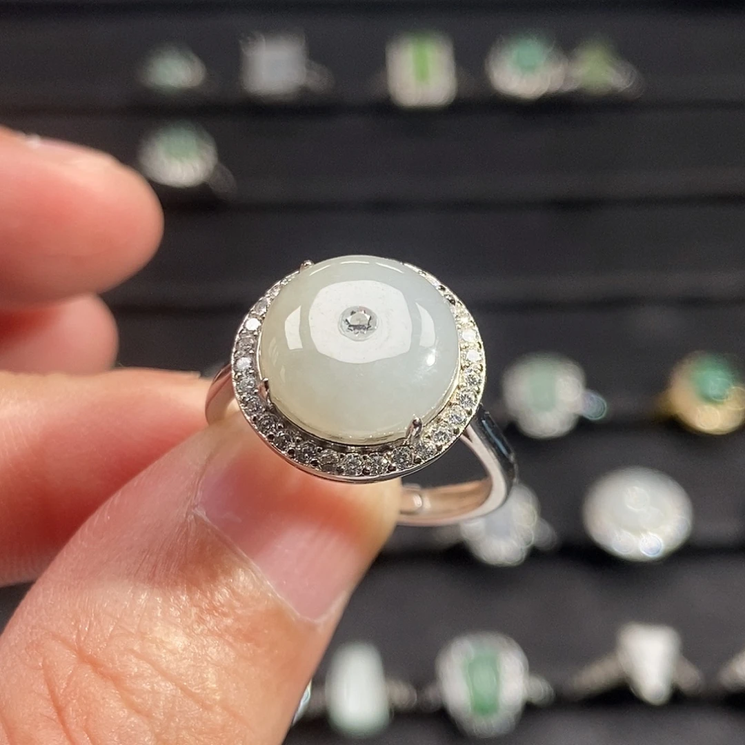 翡翠银S925镶嵌戒指