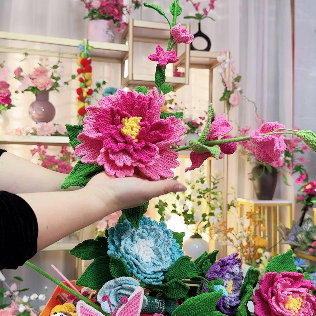 纯手工钩织手工钩织设计花束