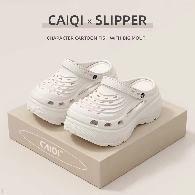 6.0厚底增高eva踩屎感洞洞鞋女款夏季外穿透气包头防滑凉拖鞋百搭