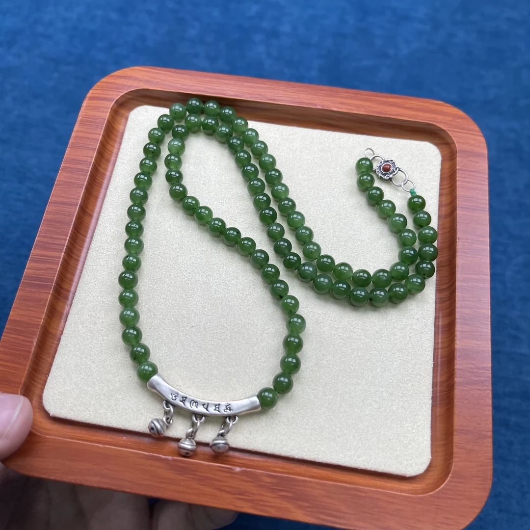 X1000和田玉碧玉项链O 6mm