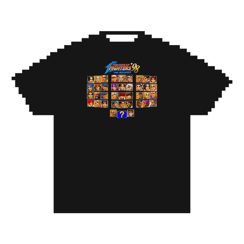 街机 32bit 《98》游戏印花T恤夏季大码短袖男女情侣半袖