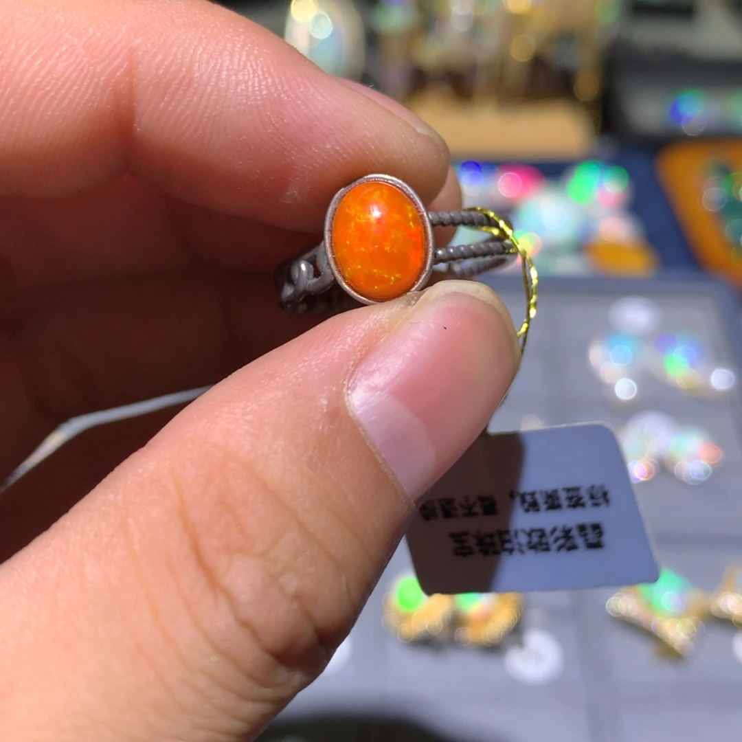欧泊银S925镶嵌欧泊戒指