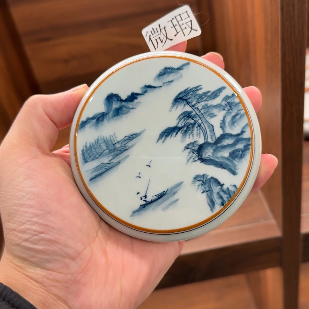 釉下手绘茶具微瑕