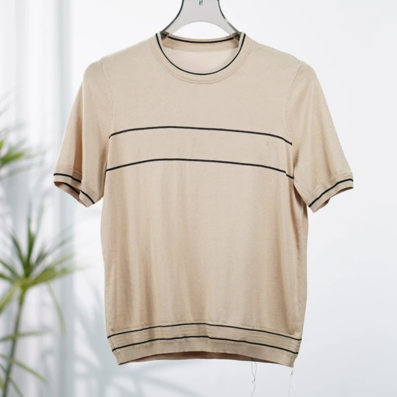 玖系列  S609  女装时尚撤柜短袖针织衫卡其色