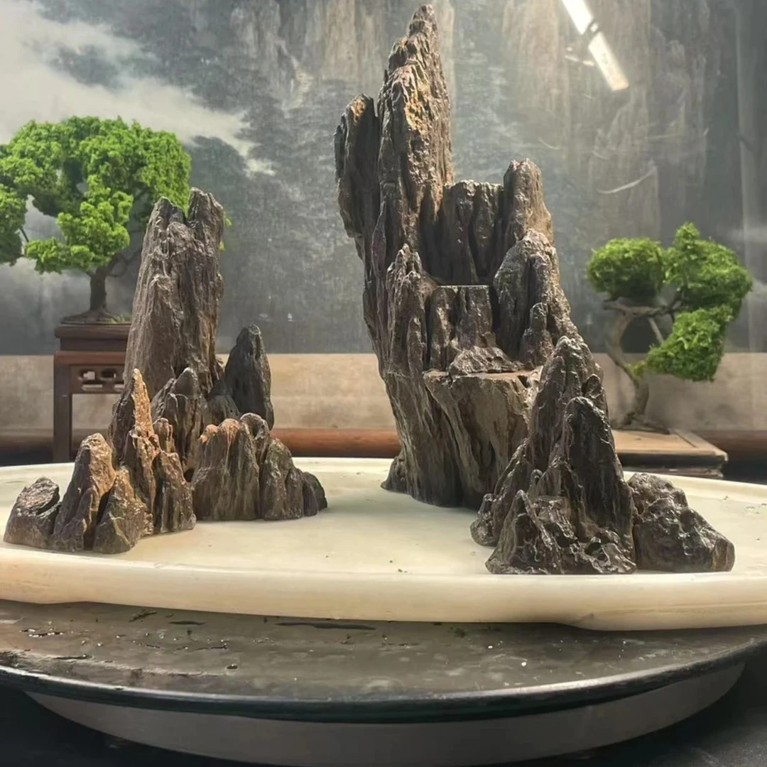 0001+5233【长30cm宽18cm高24cm】山峰摆件鱼缸造景