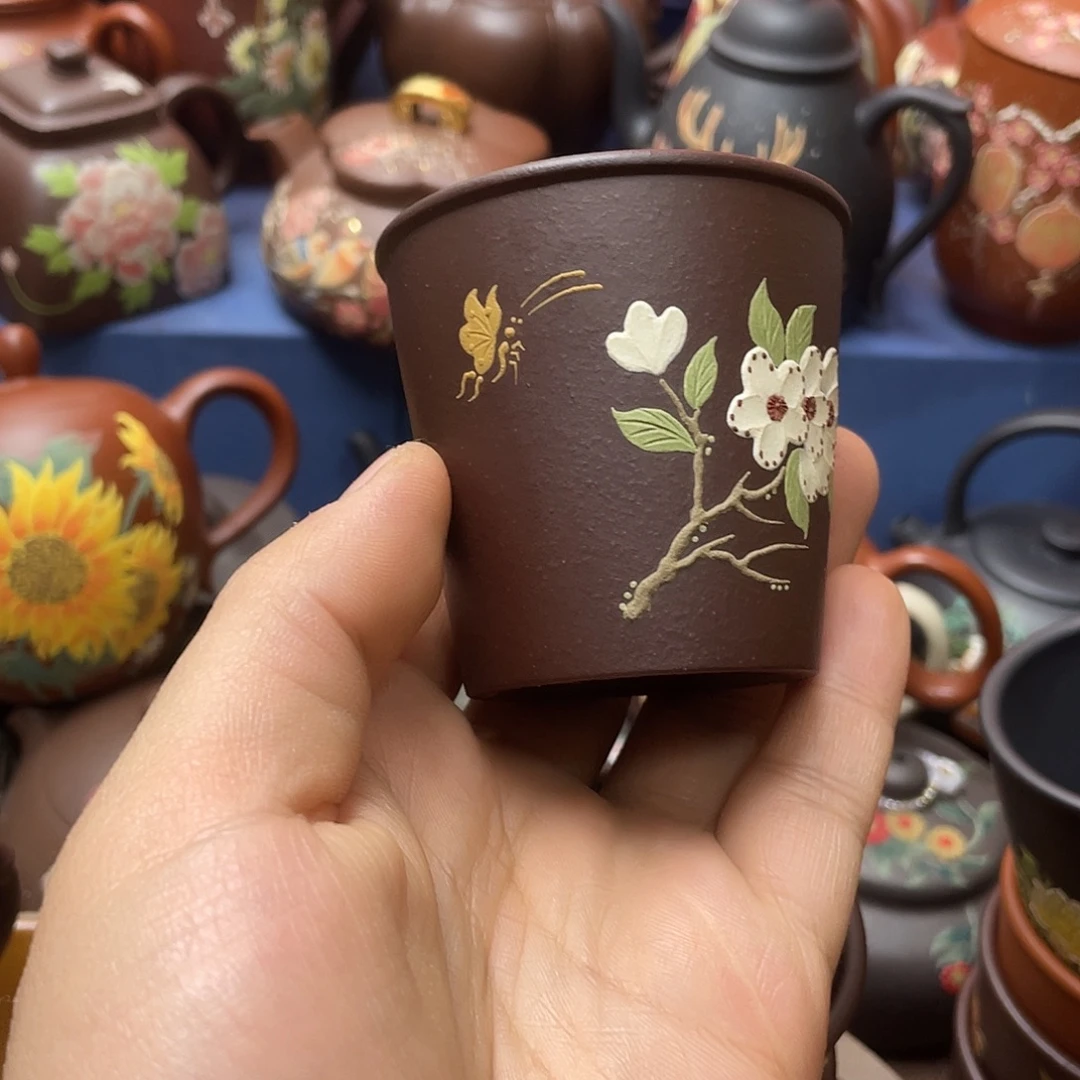 茶杯红泥紫砂主人杯100cc