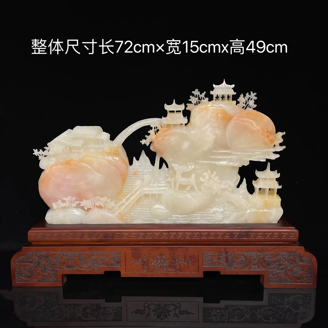 【意境山水】世外桃源桌面摆台摆件中式手工雕刻家居办公室新居乔迁