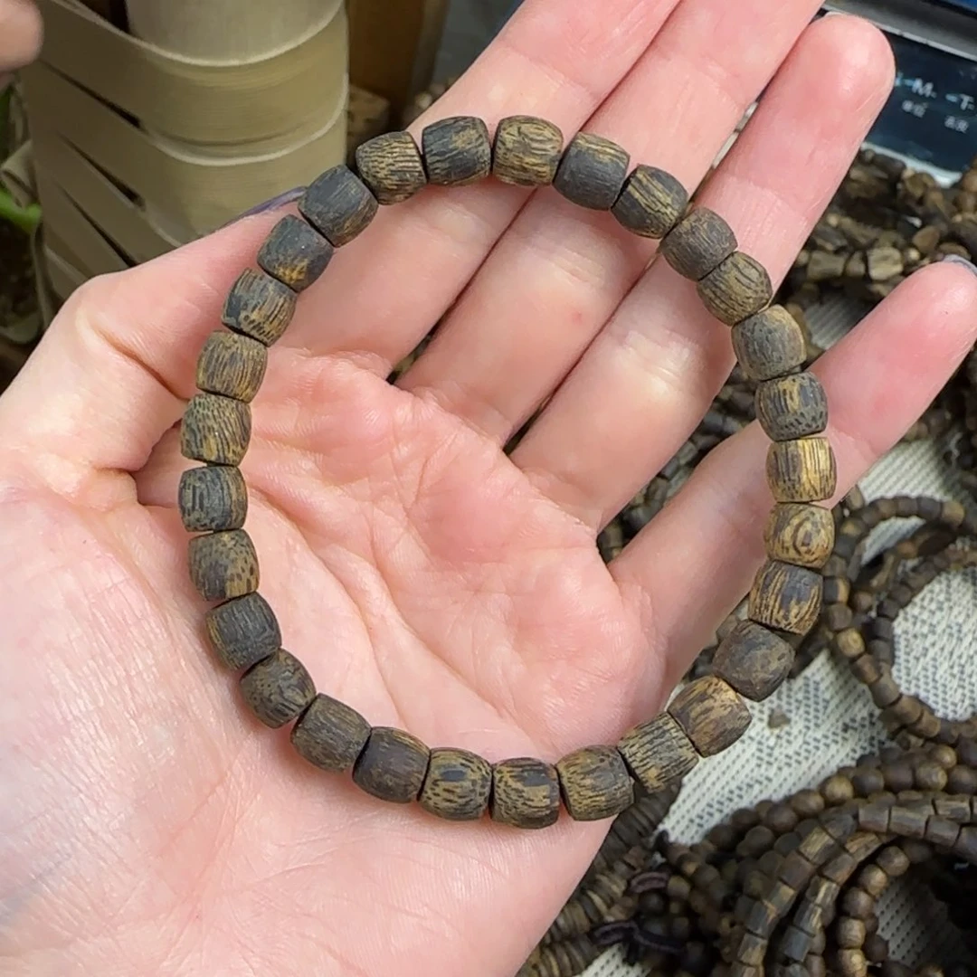 沉香碎屑沉香沉水0.7鼓珠单圈