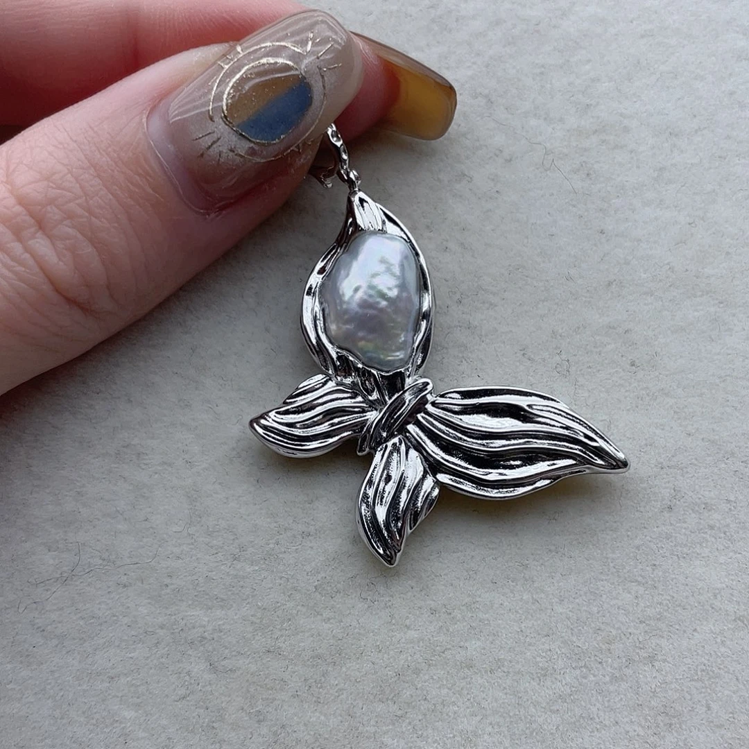 海水珍珠吊坠49银S925镶嵌