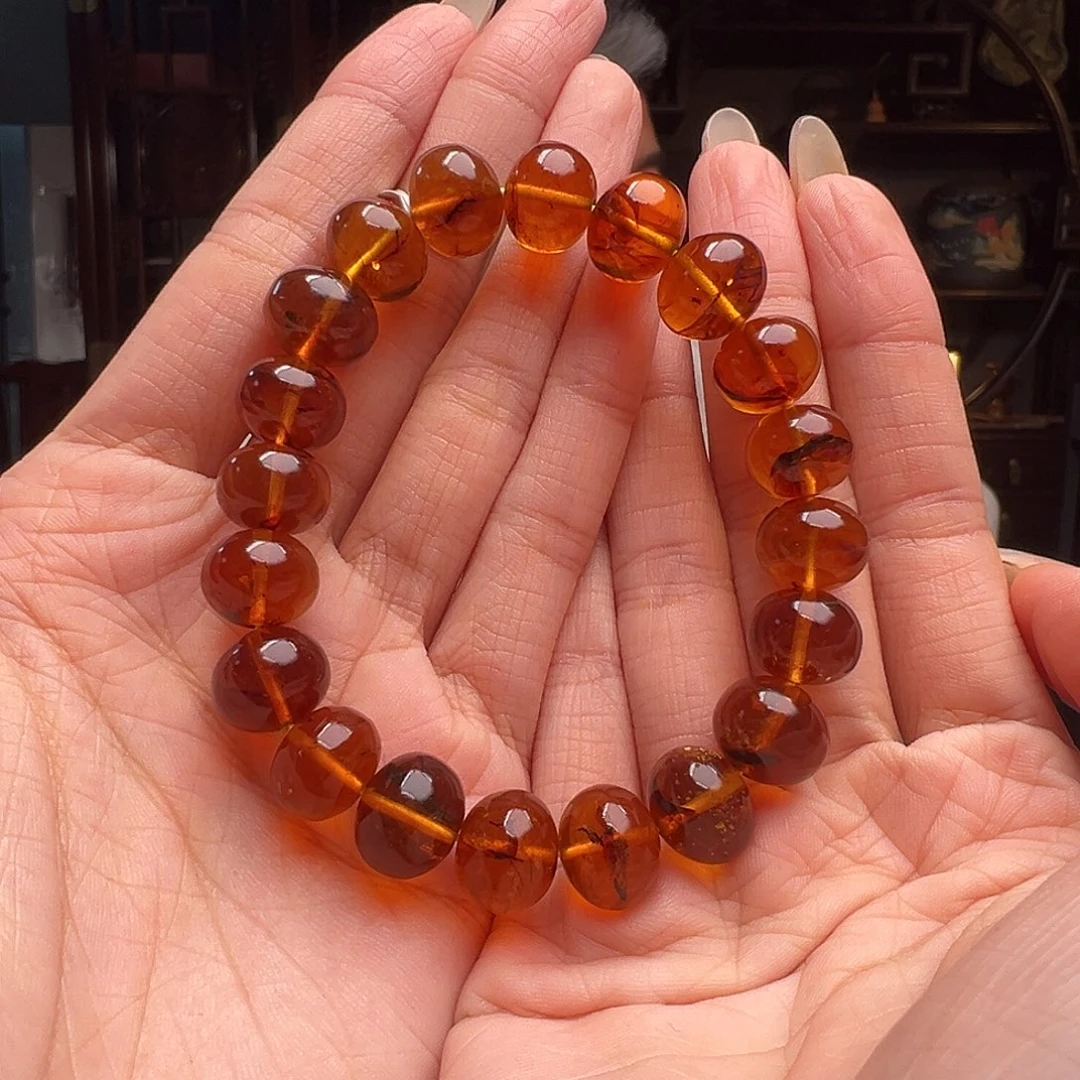 琥珀裸石未镶嵌抚顺琥珀20232-1。12mm