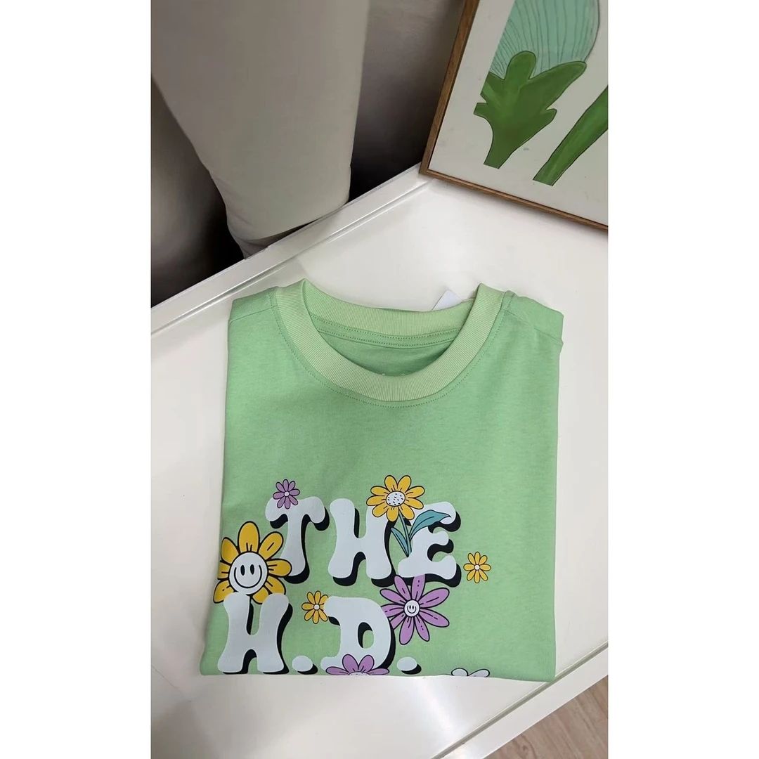 4038/外D3-2/儿童圆领短袖T恤/花朵/微瑕