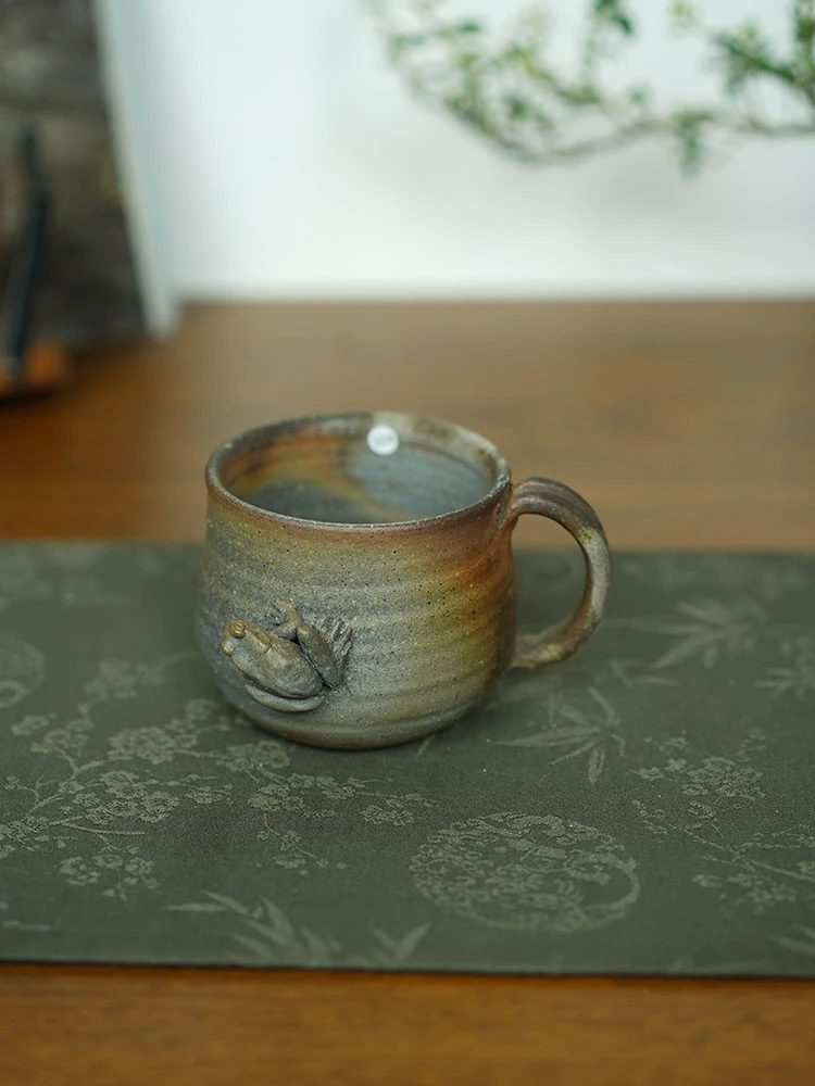 伊禾集物 日本备前烧手工匠人太田雅之 马克杯 咖啡杯 青蛙 504#