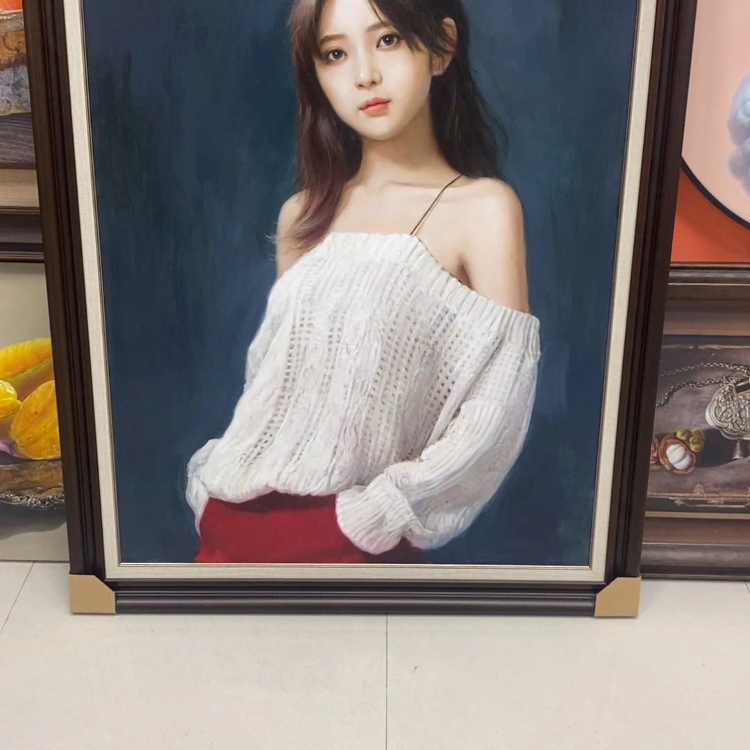 寂**桐手工手绘精品油画带实木框
