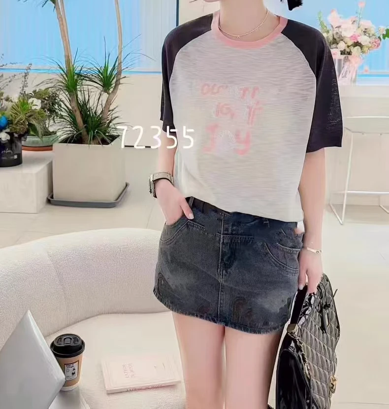 72355-3-CQ米色拼袖线衣（80-135）