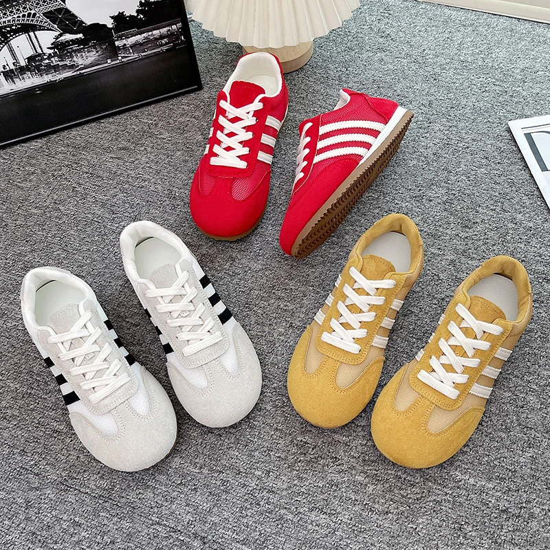 薄款网面女春夏季新款多巴胺复古百搭休闲运动板鞋平底阿甘鞋