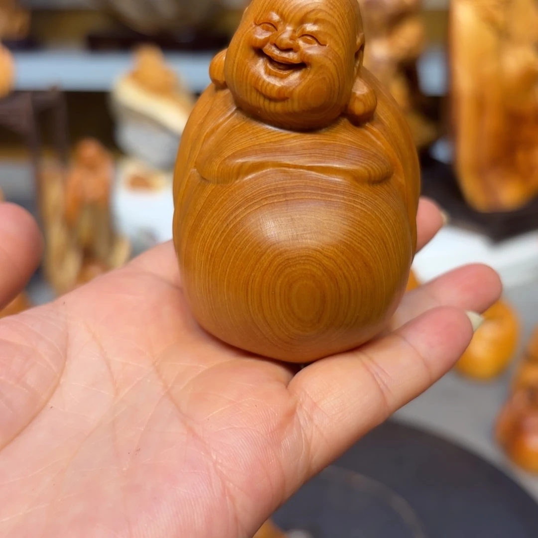 木太行崖柏弥勒佛