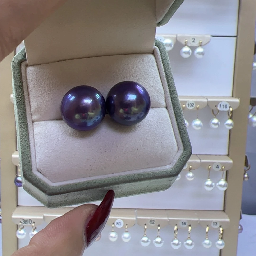 淡水珍珠耳饰银S925镶嵌