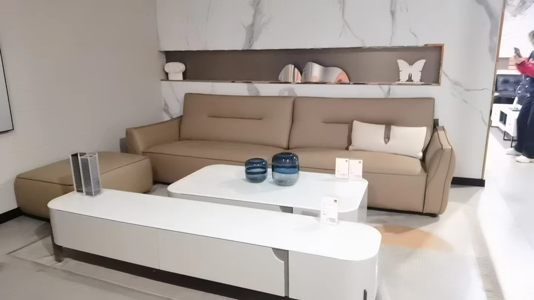 压纹意式木质工艺软移动皮艺沙发极简升降家用轻奢