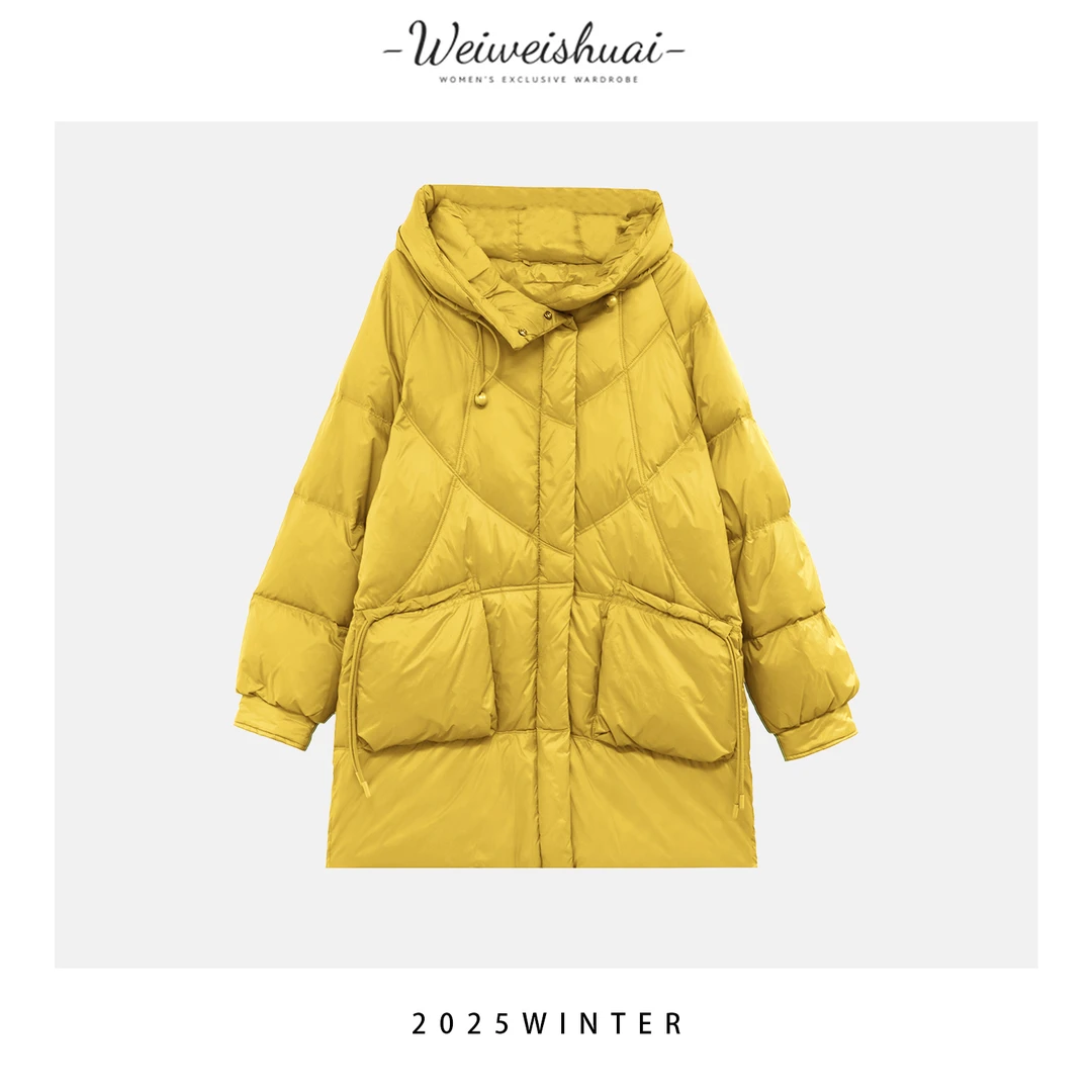【广州微姐】冬季韩版女士时尚潮流百搭显瘦连帽休闲羽绒服A911