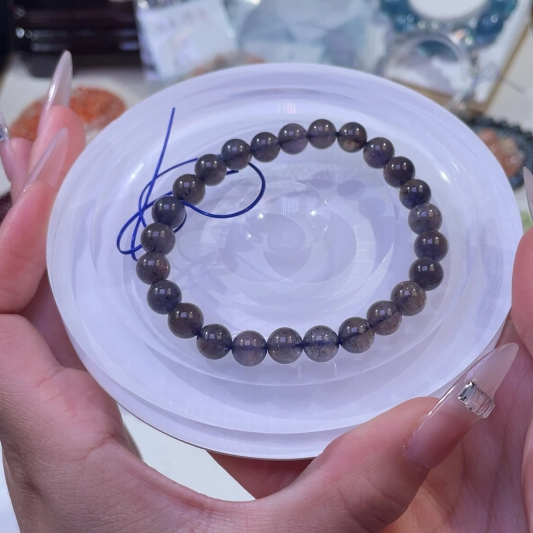 未镶嵌手链水晶透体堇青石7mm