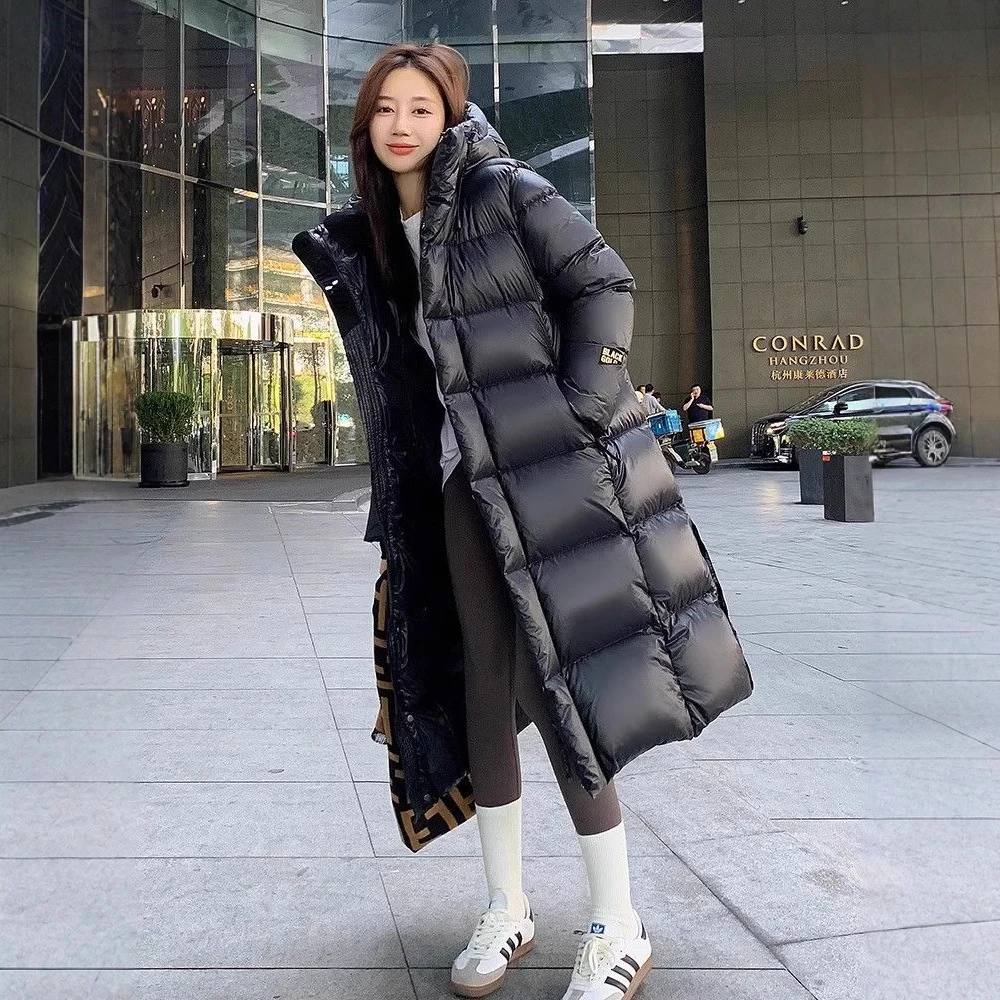 2025石墨烯5.0升级版免烫加厚保暖冬季百搭连帽中长款羽绒服8816