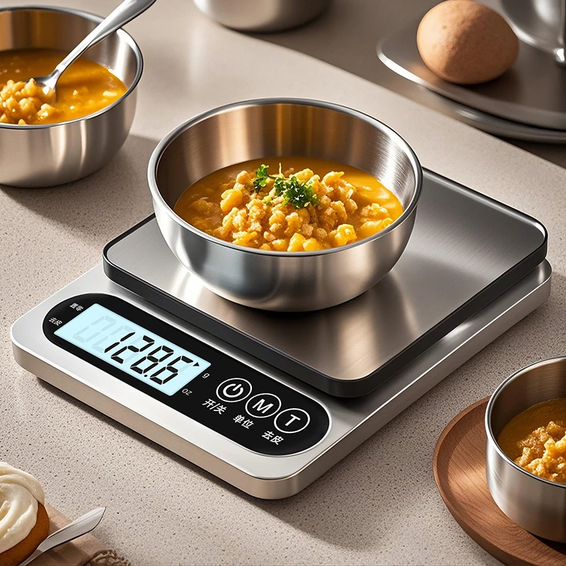 精准厨房电子秤防水耐用家用烘焙克数小型商用多功能充电款小称