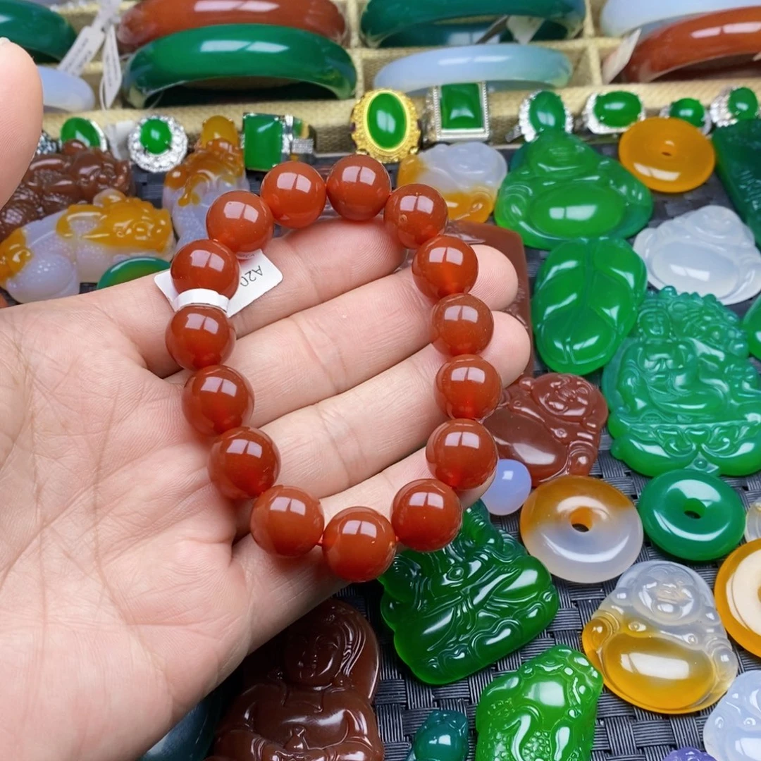 玛瑙/玉髓手链未镶嵌黑****菜