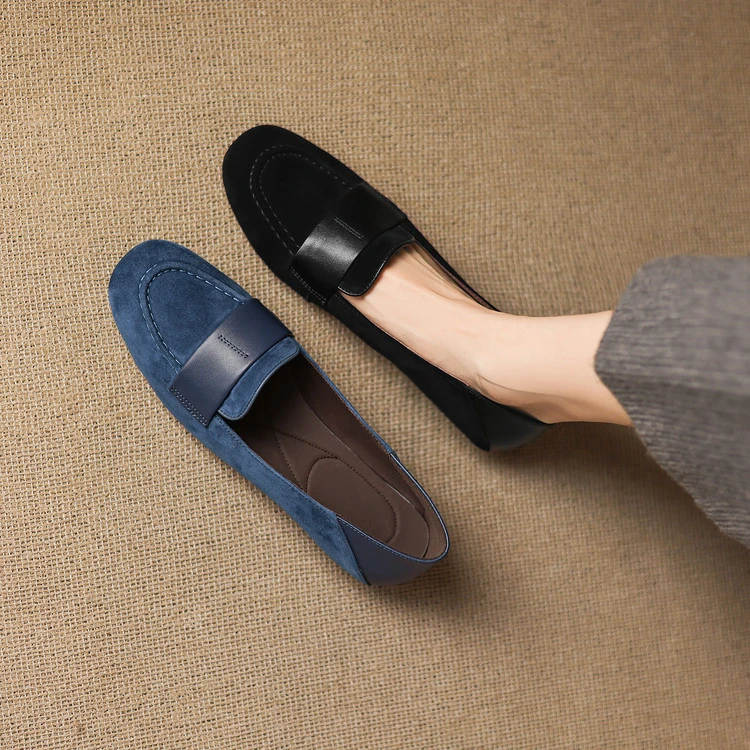 2cm 英伦风复古百搭舒适软底单鞋春秋通勤休闲简约风时尚圆头单鞋