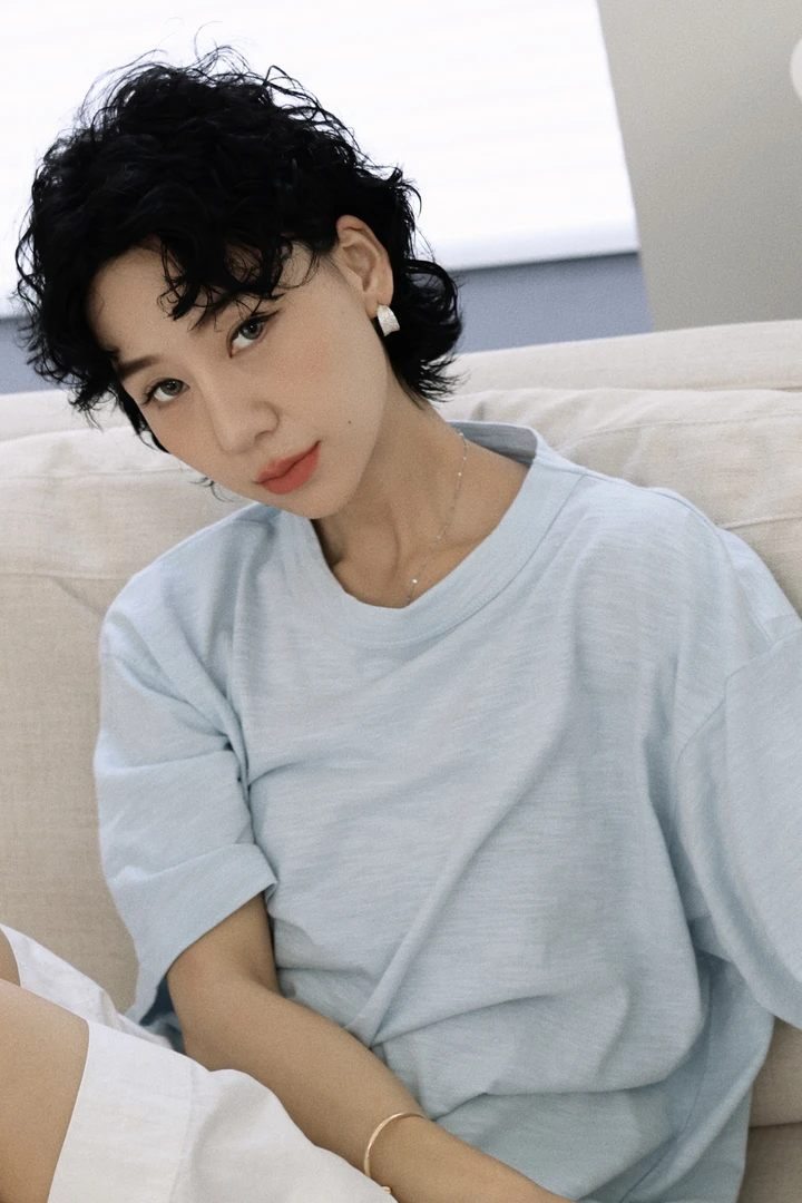 TT设计师【海风】慵懒风竹节纹理高级休闲纯色纯天竺棉T恤TT190664