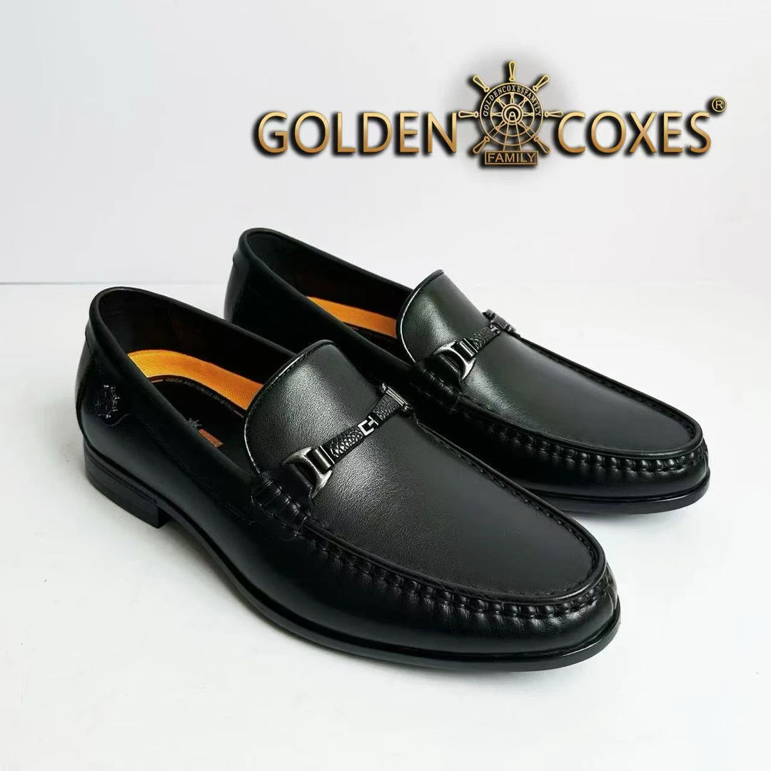 GOLDEN COXES/金舵手世家素面经典百搭透气商务休闲皮鞋1B