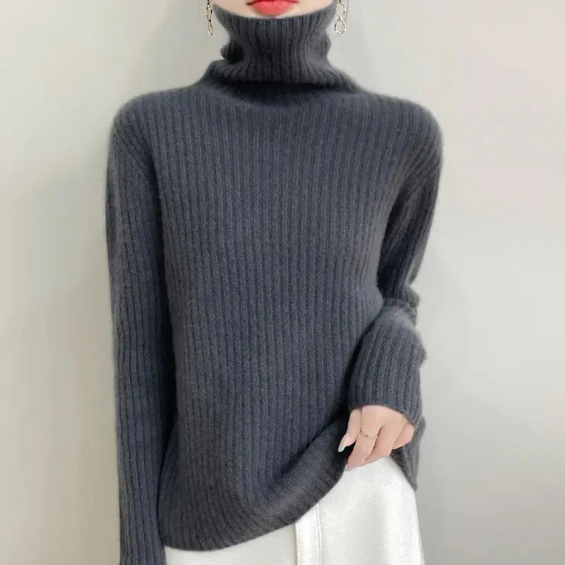 100％专柜正品羊毛衫高领内搭针织衫秋冬加厚堆堆领毛衣打底衫上衣