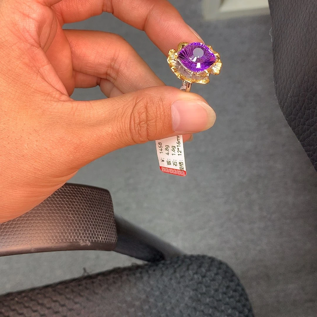 银S925镶嵌戒指水晶