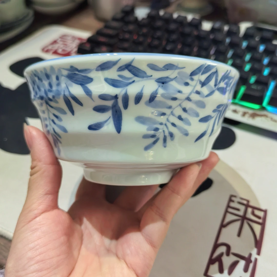 紫藤青花竹节米饭碗