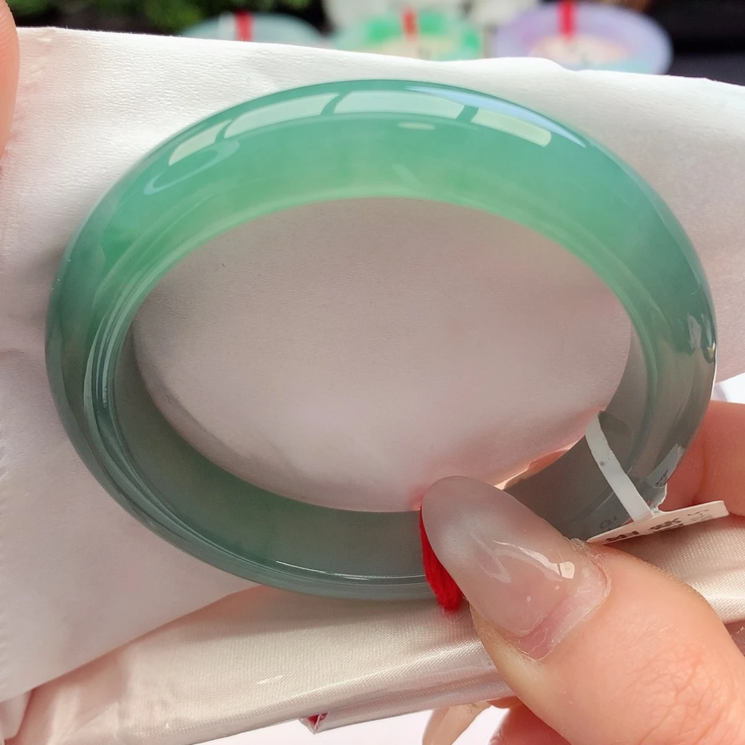 未镶嵌手镯翡翠天然A货翡翠53–54小万有种有色冰绿5号