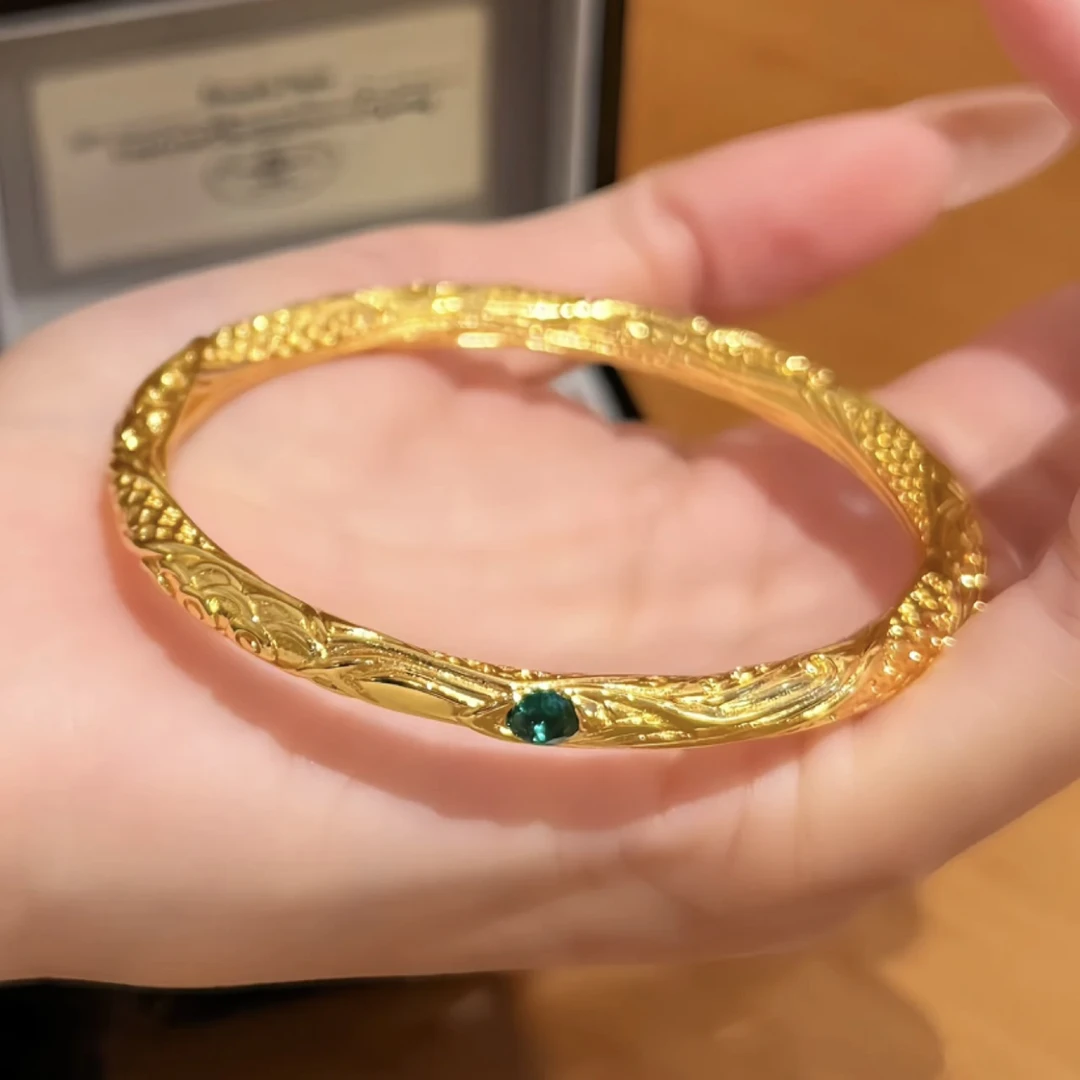 铜合金手镯 A368时尚百搭金色乾坤圈手镯