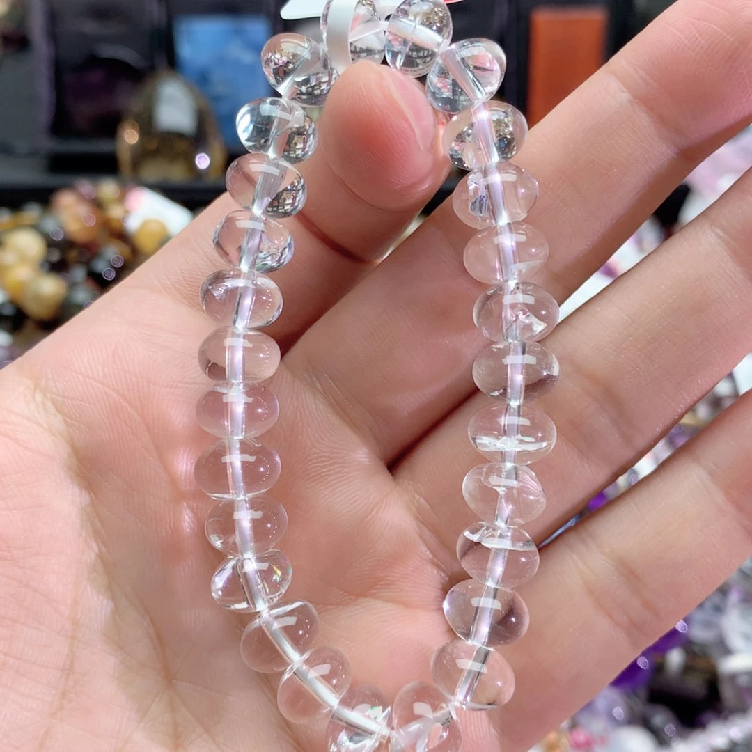 水晶手链未镶嵌白水晶算盘手链10+