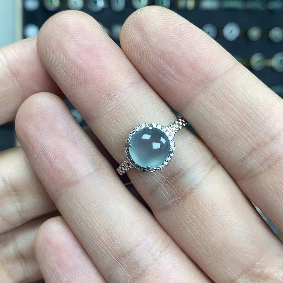 翡翠银S925镶嵌戒指