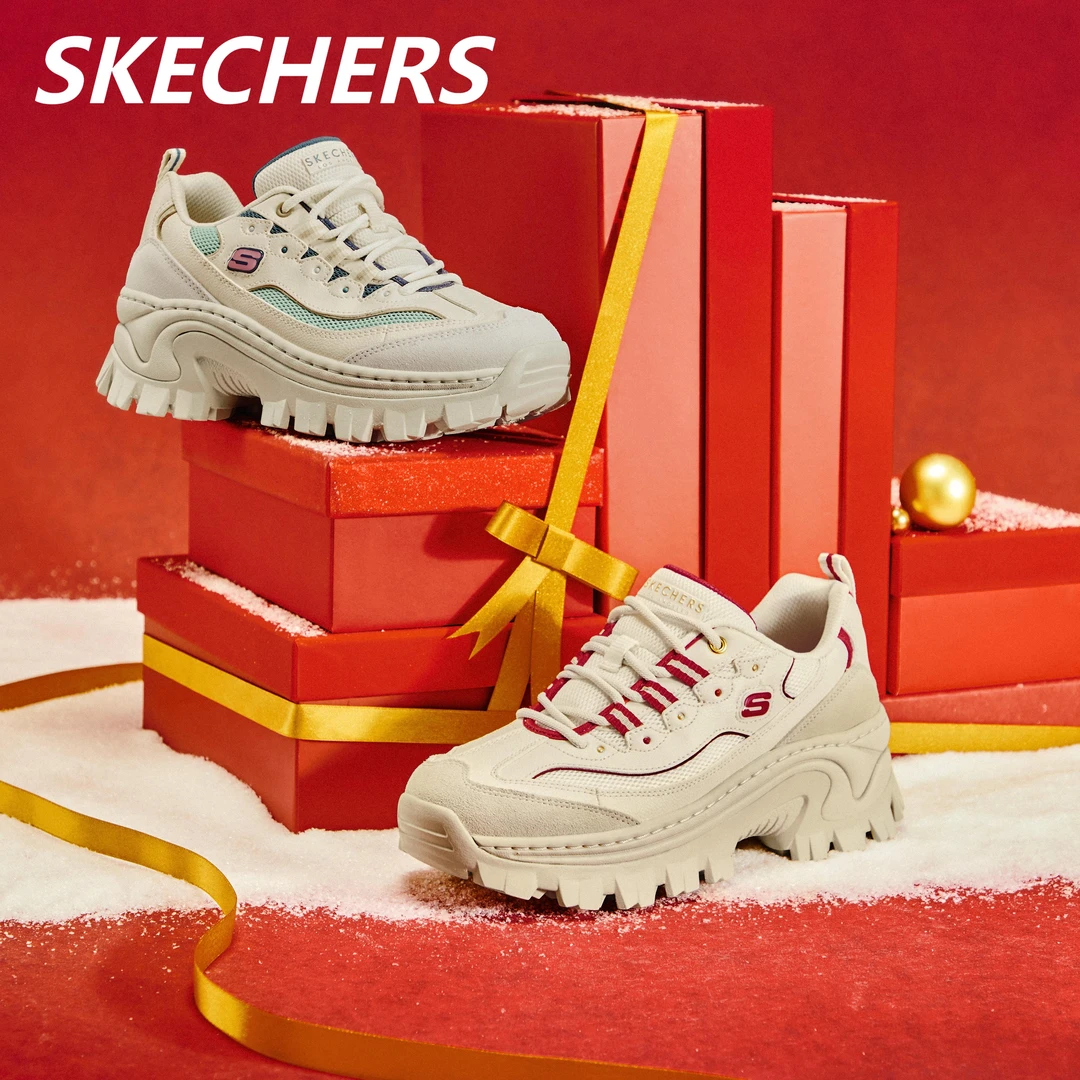 【新年蜜糕】斯凯奇蜜糕春夏新款女厚底增高老爹鞋运动鞋177233