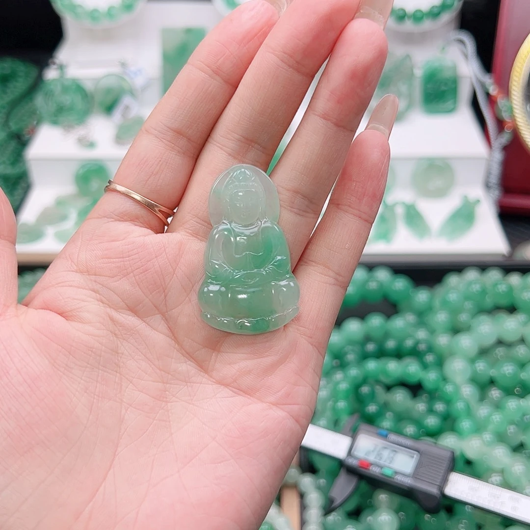 石英质玉（非洲翠）未镶嵌吊坠(赠链)
