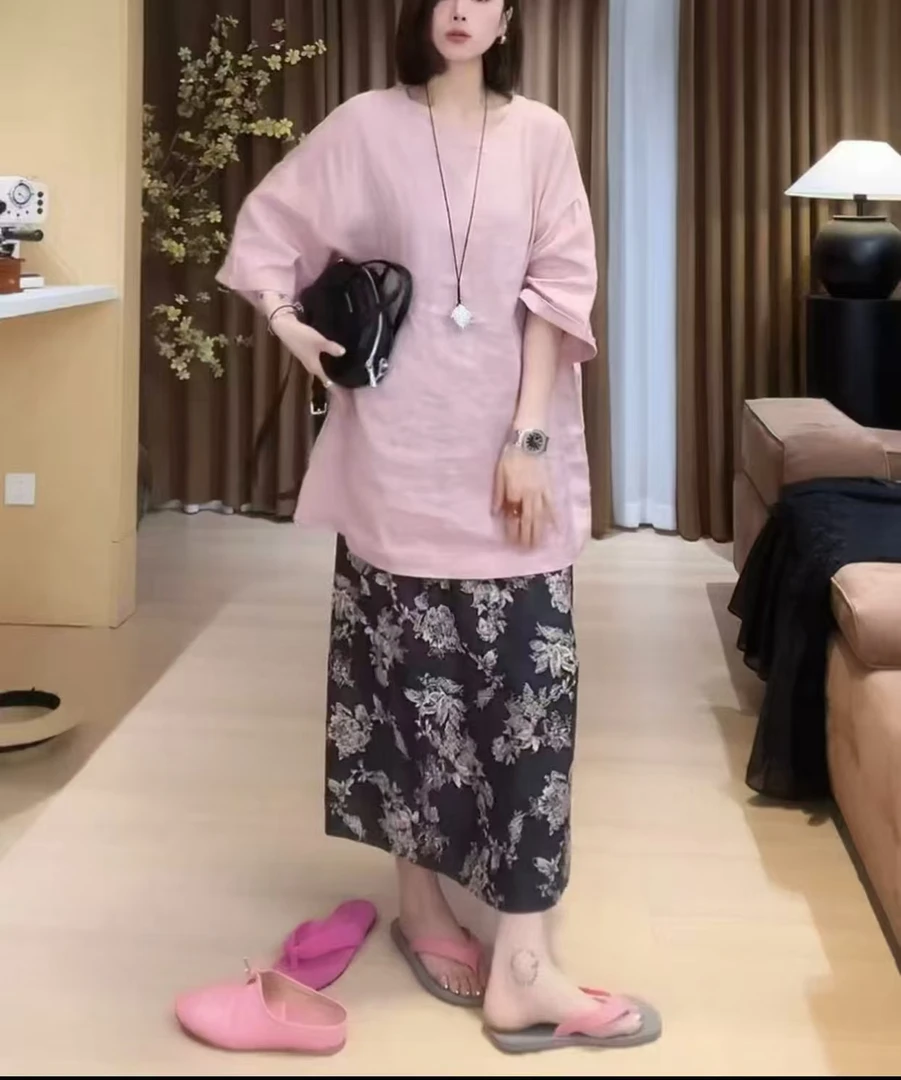 凤姐定制 {麻料短袖} F0052025032 时尚休闲宽松后背镂空系带短袖