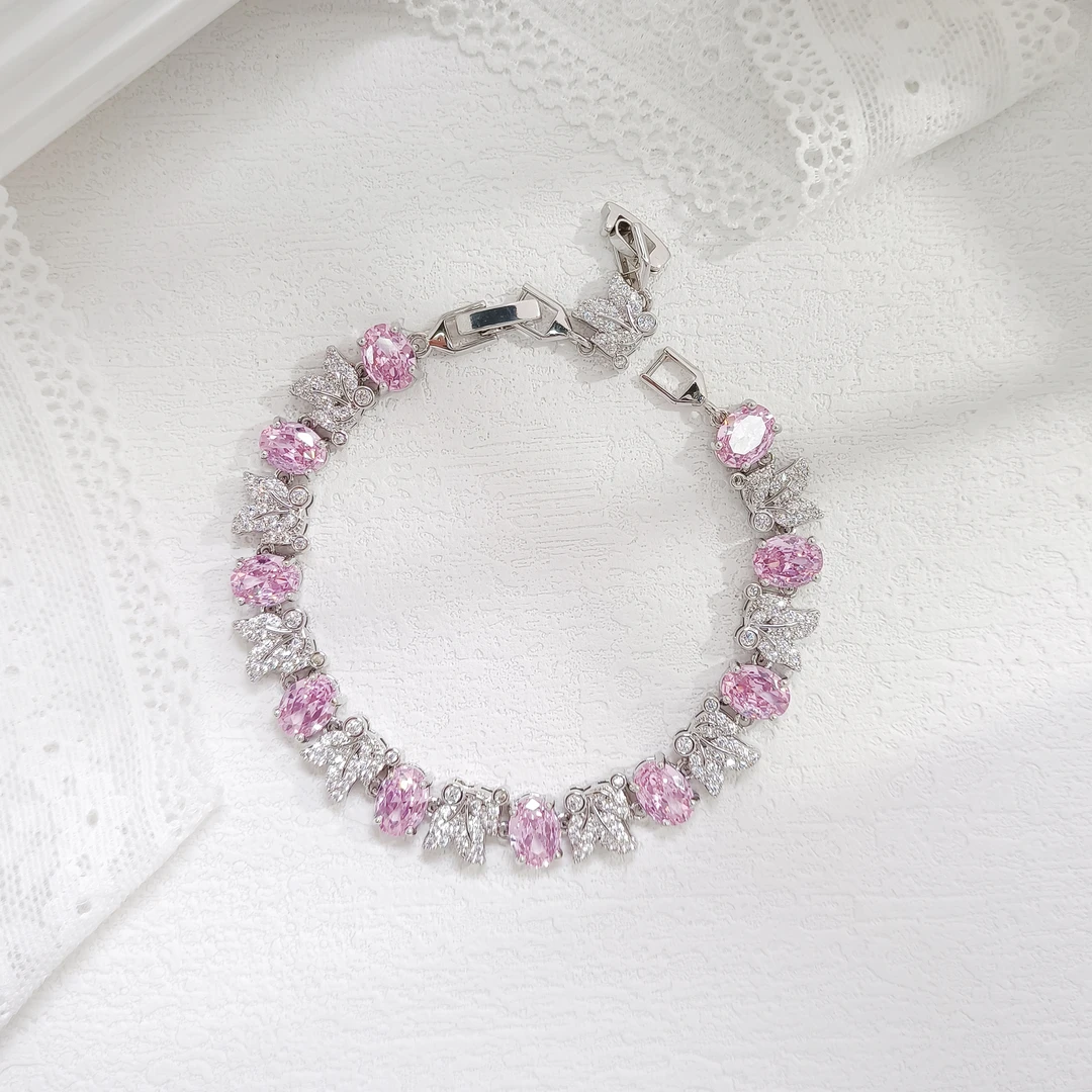 铜合金合成锆石手链 WKDMX-000093 【桃光初照】 手链欧美优雅简约