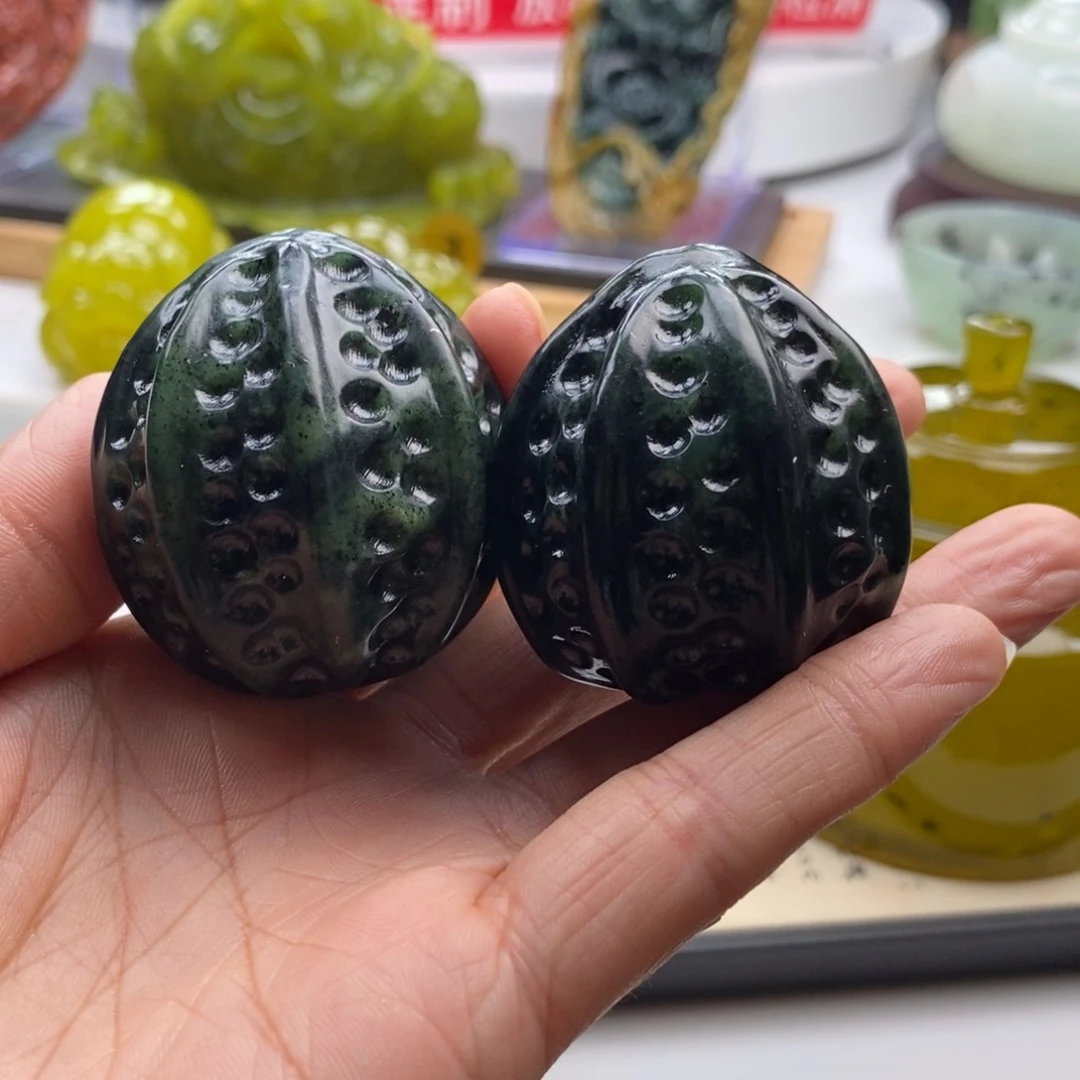 岫玉未镶嵌四大名玉手把件