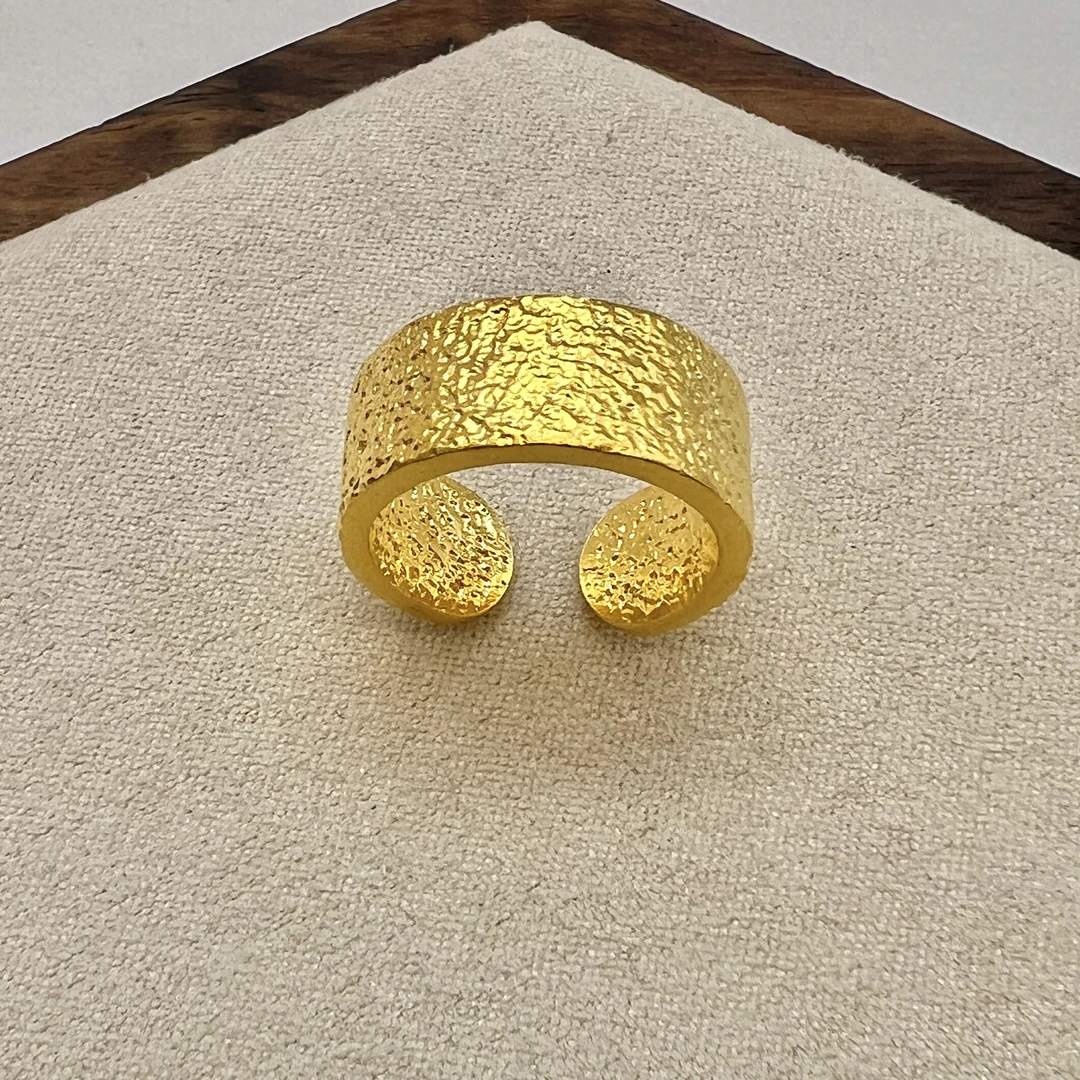足银戒指 金色开口戒指经典金戒指