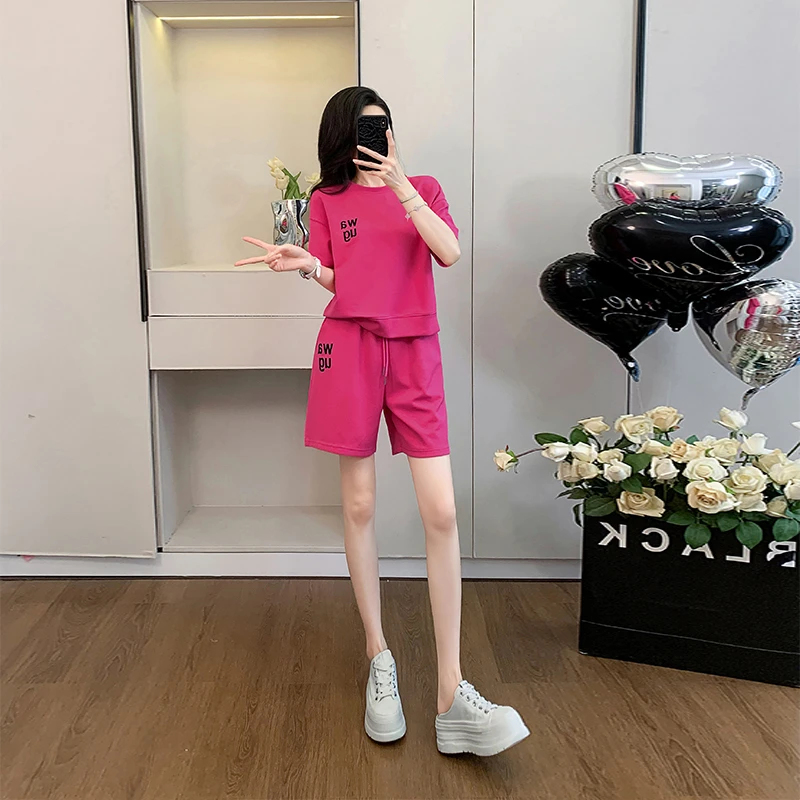 夏季短裤多巴胺服装女洋气时尚休闲百搭减龄薄款气质套装女装夏装